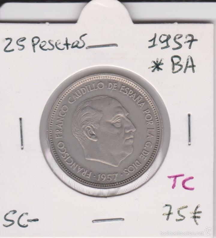 Monedas Franco: 25 pesetas 1957*BA SC- - Foto 1