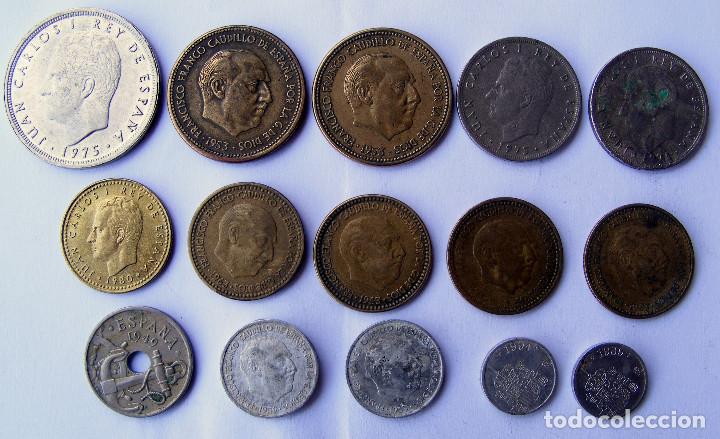 Monedas Franco: LOTE DE 15 MONEDAS ESPA&Ntilde;OLES - Foto 2