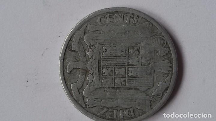 Monedas Franco: Moneda 10 centimos 1945. Estado Espa&ntilde;ol - Foto 2