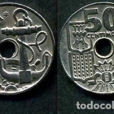 Monedas Franco: ESPAÑA 50 CENTIMOS AÑO 1949 *1952 ( TIMON Y ANCLA MARINERA - MONEDA DEL FRANQUISMO ) Nº2