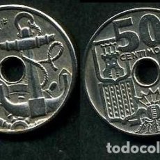 Monedas Franco: ESPAÑA 50 CENTIMOS AÑO 1949 *1952 ( TIMON Y ANCLA MARINERA - MONEDA DEL FRANQUISMO ) Nº10