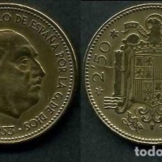 Monedas Franco: ESPAÑA 2,50 PESETA AÑO 1953 *1956 ( GENERAL DICTADOR FRANCISCO FRANCO - MONEDA DEL FRANQUISMO ) Nº8