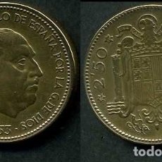Monedas Franco: ESPAÑA 2,50 PESETA AÑO 1953 *1956 ( GENERAL DICTADOR FRANCISCO FRANCO - MONEDA DEL FRANQUISMO ) Nº12