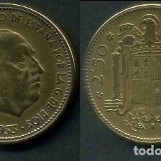 Monedas Franco: ESPAÑA 2,50 PESETAS AÑO 1953 *1956 ( GENERAL DICTADOR FRANCISCO FRANCO - MONEDA DEL FRANQUISMO )Nº20