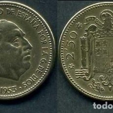 Monedas Franco: ESPAÑA 2,50 PESETAS AÑO 1953 *1956 ( GENERAL DICTADOR FRANCISCO FRANCO - MONEDA DEL FRANQUISMO )Nº21