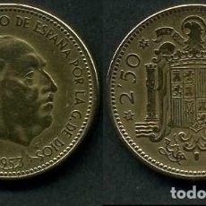 Monedas Franco: ESPAÑA 2,50 PESETAS AÑO 1953 *1954 ( GENERAL DICTADOR FRANCISCO FRANCO - MONEDA DEL FRANQUISMO )Nº12