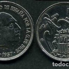 Monedas Franco: ESPAÑA 5 PESETAS AÑO 1957 *1975 ( GENERAL DICTADOR FRANCISCO FRANCO - MONEDA DEL FRANQUISMO ) Nº8