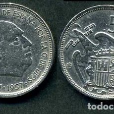 Monedas Franco: ESPAÑA 5 PESETAS AÑO 1957 *1971 ( GENERAL DICTADOR FRANCISCO FRANCO - MONEDA DEL FRANQUISMO ) Nº6