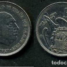 Monedas Franco: ESPAÑA 5 PESETAS AÑO 1957 *1971 ( GENERAL DICTADOR FRANCISCO FRANCO - MONEDA DEL FRANQUISMO ) Nº9