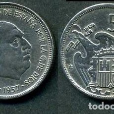 Monedas Franco: ESPAÑA 5 PESETAS AÑO 1957 *1969 ( GENERAL DICTADOR FRANCISCO FRANCO - MONEDA DEL FRANQUISMO ) Nº1
