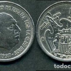 Monedas Franco: ESPAÑA 5 PESETAS AÑO 1957 *1969 ( GENERAL DICTADOR FRANCISCO FRANCO - MONEDA DEL FRANQUISMO ) Nº3