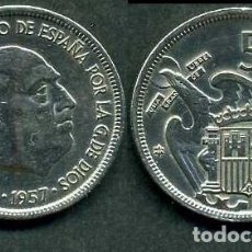 Monedas Franco: ESPAÑA 5 PESETAS AÑO 1957 *1969 ( GENERAL DICTADOR FRANCISCO FRANCO - MONEDA DEL FRANQUISMO ) Nº4