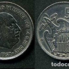 Monedas Franco: ESPAÑA 5 PESETAS AÑO 1957 *1968 ( GENERAL DICTADOR FRANCISCO FRANCO - MONEDA DEL FRANQUISMO ) Nº8