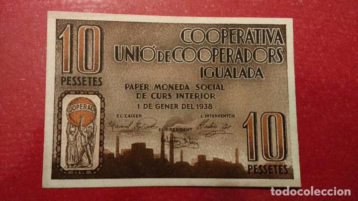 Monedas Franco: ERROR BITLLET DE IGUALADA DE 10 PTAS. ERROR O PROVA SENSE N&deg;DE SERIE - Foto 1