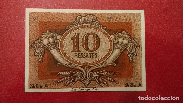 Monedas Franco: ERROR BITLLET DE IGUALADA DE 10 PTAS. ERROR O PROVA SENSE N&deg;DE SERIE - Foto 2