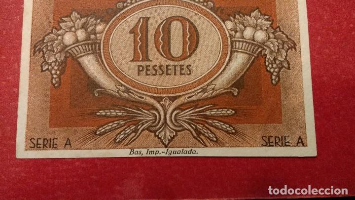 Monedas Franco: ERROR BITLLET DE IGUALADA DE 10 PTAS. ERROR O PROVA SENSE N&deg;DE SERIE - Foto 3