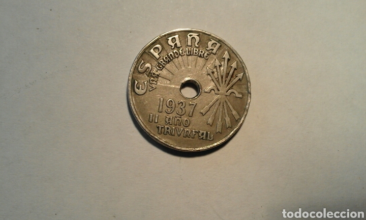 Monedas Franco: Moneda de 25 c&eacute;ntimos 1937 - Foto 1