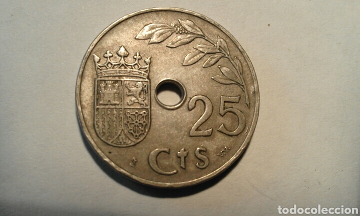 Monedas Franco: Moneda de 25 c&eacute;ntimos 1937 - Foto 2