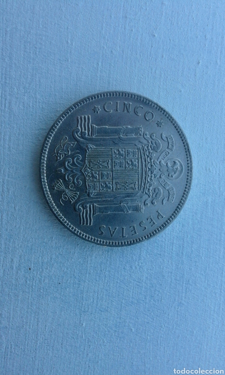 Monedas Franco: Moneda de 5 pesetas de 1949 - Foto 2