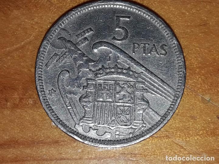 Monedas Franco: MONEDA 5 PESETAS A&Ntilde;O 1957 - Foto 2