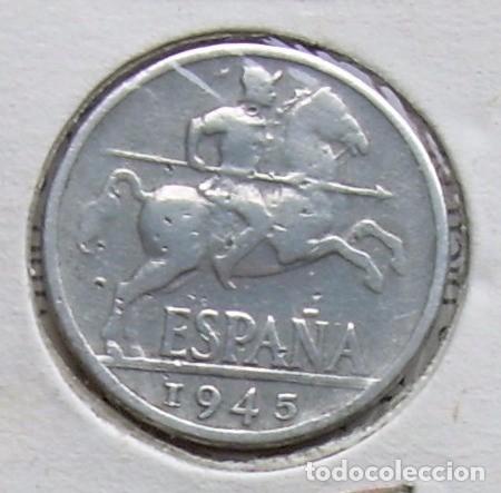 Monedas Franco: MONEDA ESPA&Ntilde;A. 10 CENTIMOS 1945. ENCARTONADA. - Foto 1
