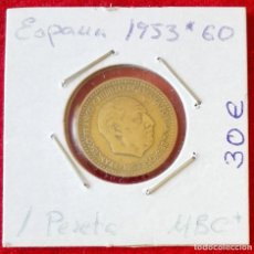 Monedas Franco: MONEDA DE ESPAÑA - 1 PESETA DEL AÑO 1953 *60 - MBC - ((PUEDE QUE SEA TROQUELADA, NO LO TENGO CLARO))