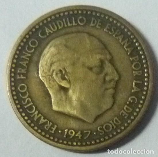 Monedas Franco: MONEDA DE 1 PTA. DE 1947. ESTRELLA CON 51 - Foto 2
