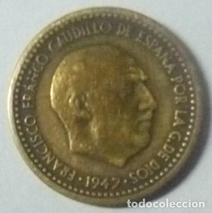 Monedas Franco: MONEDA DE 1 PTA. DE 1947. ESTRELLA CON 53 - Foto 2