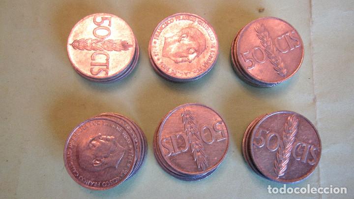 Monedas Franco: LOTE DE 30 MONEDAS DE 50 CENTIMOS. - Foto 2