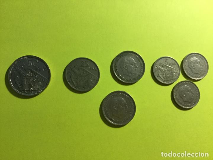 Monedas Franco: 7 monedas de Franco de 1957 - Foto 2