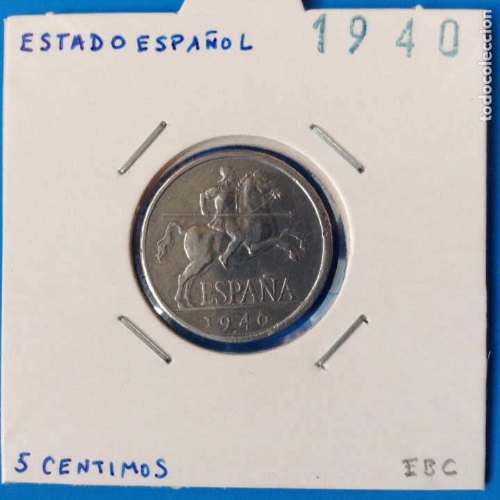 Monedas Franco: ESTADO ESPA&Ntilde;OL 5 CENTIMOS AL 1940 EBC - Foto 1