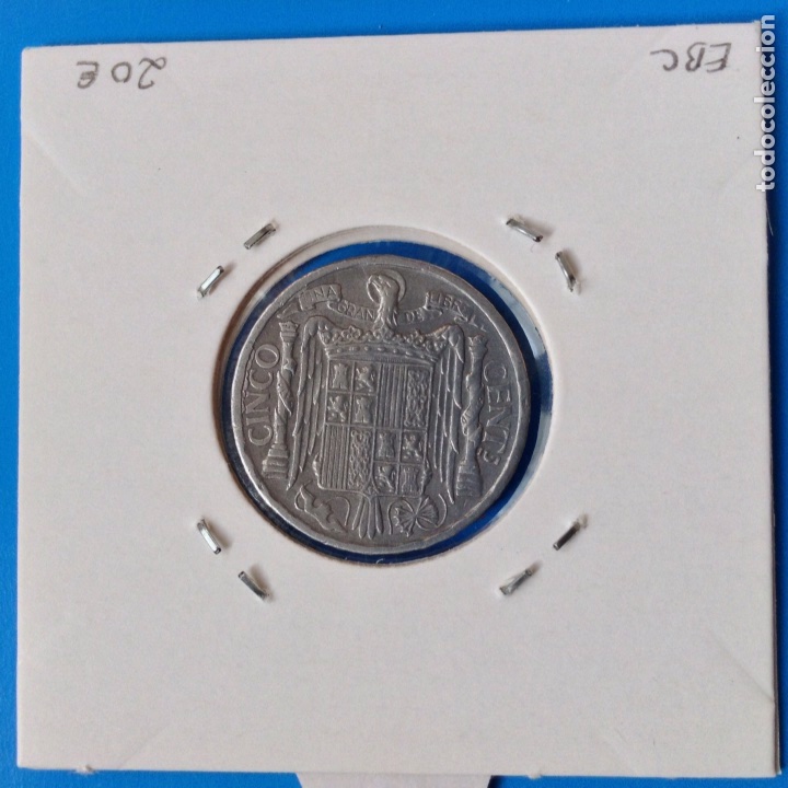 Monedas Franco: ESTADO ESPA&Ntilde;OL 5 CENTIMOS AL 1940 EBC - Foto 2