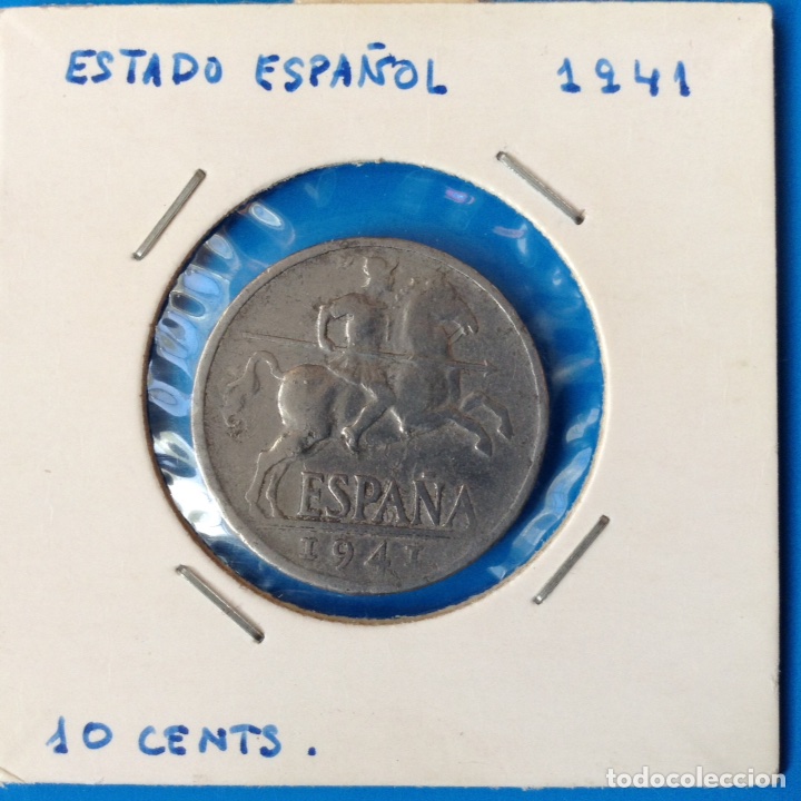 Monedas Franco: ESTADO ESPA&Ntilde;OL 10 CENTIMOS AL 1941 MBC - Foto 1