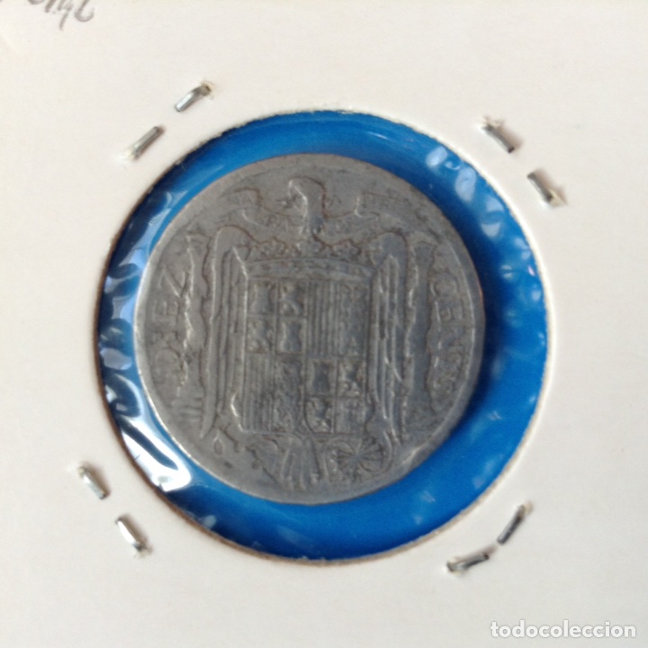 Monedas Franco: ESTADO ESPA&Ntilde;OL 10 CENTIMOS AL 1941 MBC - Foto 2