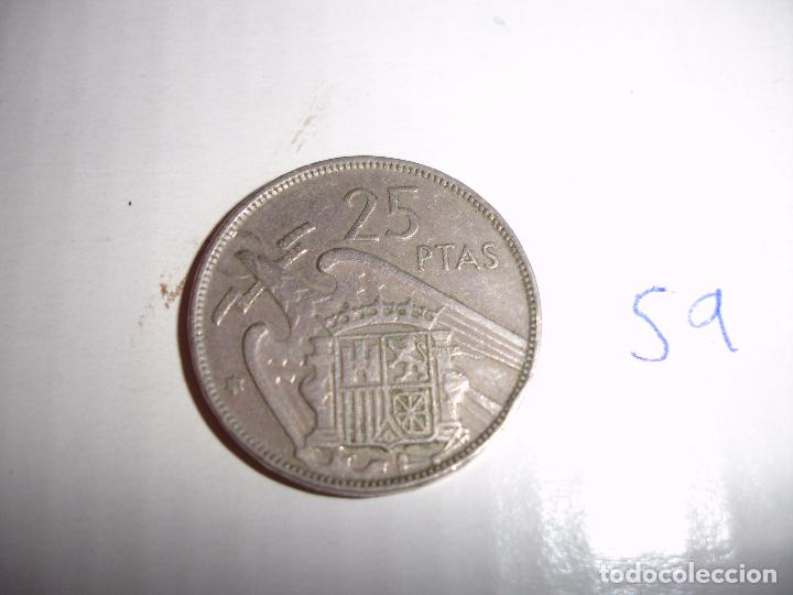 Monedas Franco: MONEDA 25 PESETAS 1959 - Foto 2