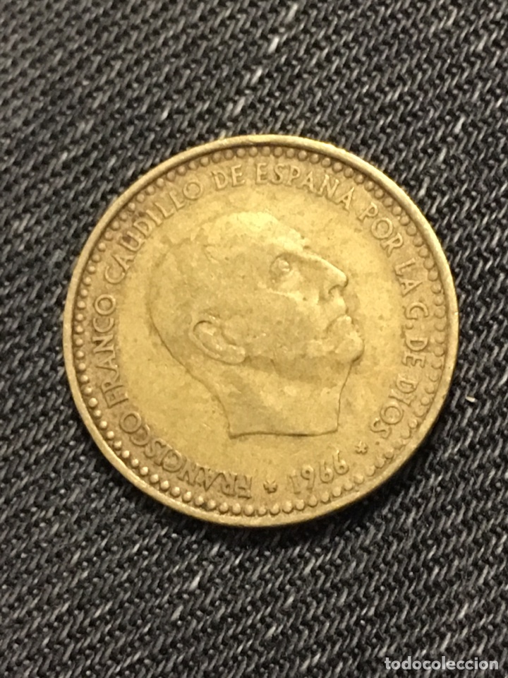 Monedas Franco: Moneda 1 peseta Espa&ntilde;a 1966 - Foto 1