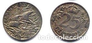 Monedas Franco: ESPA&Ntilde;A 25 CENTIMOS 1925 BC MBC - Foto 1