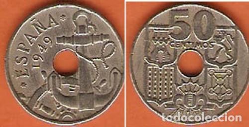Monedas Franco: 50 c&eacute;ntimos de 1949-estrella 52 - Foto 1