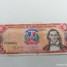Monedas Franco: BILLETE CINCO 5 PESOS - REPUBLICA DOMINICANA SERIE 1995 SANCHEZ. Lote 176890568
