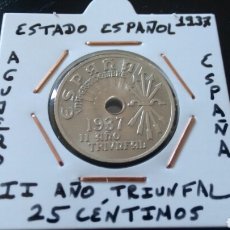 Monedas Franco: MONEDA DE 25 CENTIMOS ESPAÑA 1937 SIN CIRCULAR ENCARTONADA. Lote 319295638