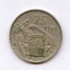 Monedas Franco: SERIE ESPECIAL BA, 25 PTAS 1957 CON LAS LETRAS BA EN EL LUGAR DE LA ESTRELLA. RARA. Lote 140897661