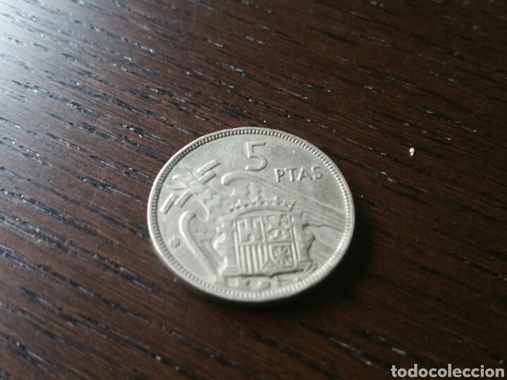 Monedas Franco: Moneda 5 pesetas 1957 - Foto 2
