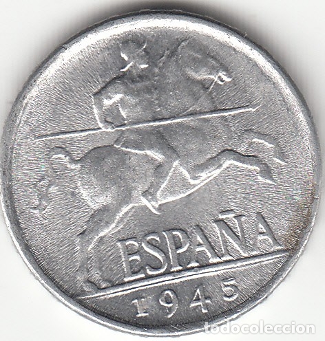 Monedas Franco: FRANCO: 5 CENTIMOS 1945 - EXCELENTE CONSERVACION - Foto 1