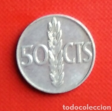 Monedas Franco: Moneda Espa&ntilde;a 50 c&eacute;ntimos a&ntilde;o 1966 - Foto 2