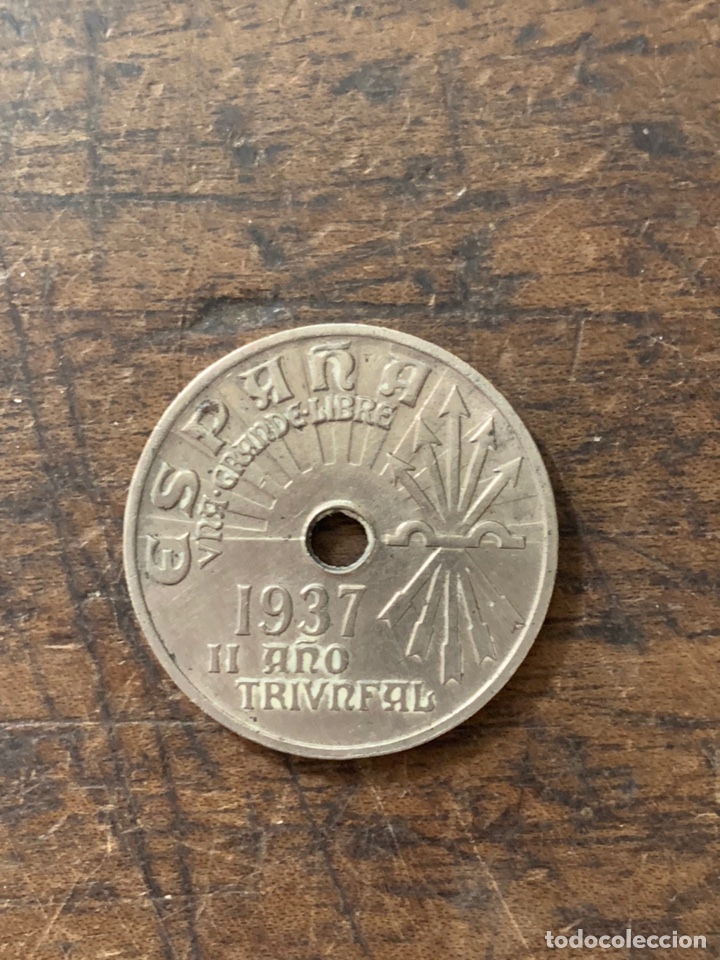 Monedas Franco: Moneda 25 c&eacute;ntimos 1937 - Foto 2