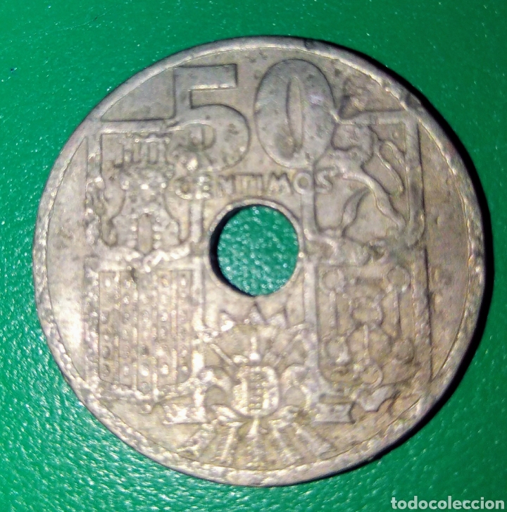 Monedas Franco: 50 Centimos 1949 *51. Error. - Foto 2