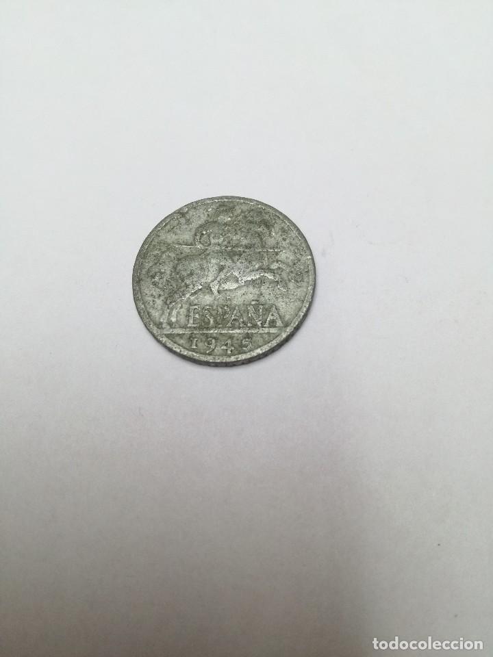 Monedas Franco: 10 c&eacute;ntimos del Estado espa&ntilde;ol 1945 - Foto 1