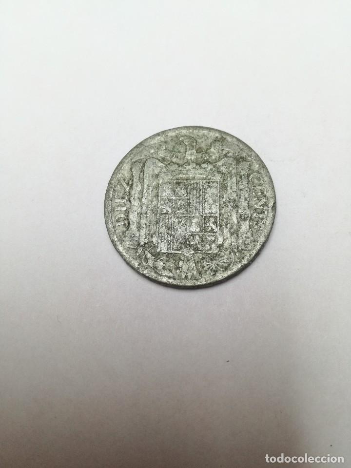 Monedas Franco: 10 c&eacute;ntimos del Estado espa&ntilde;ol 1945 - Foto 2