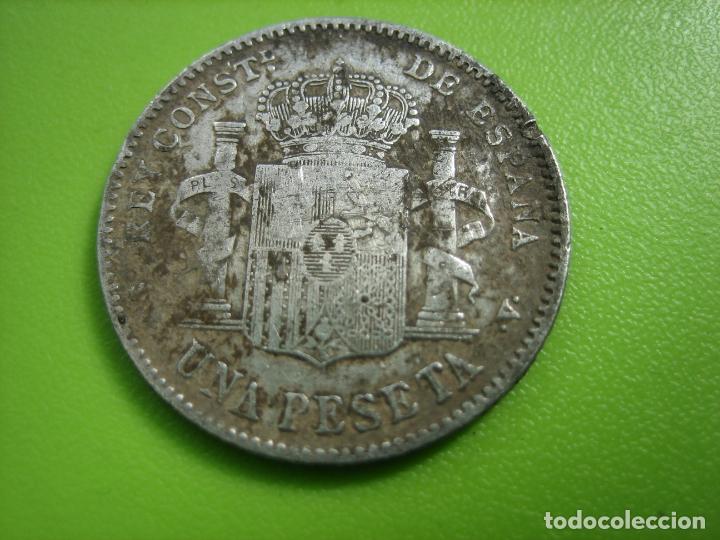 Monedas Franco: Moneda de plata de Alfonso XIII. 1900 - Foto 3
