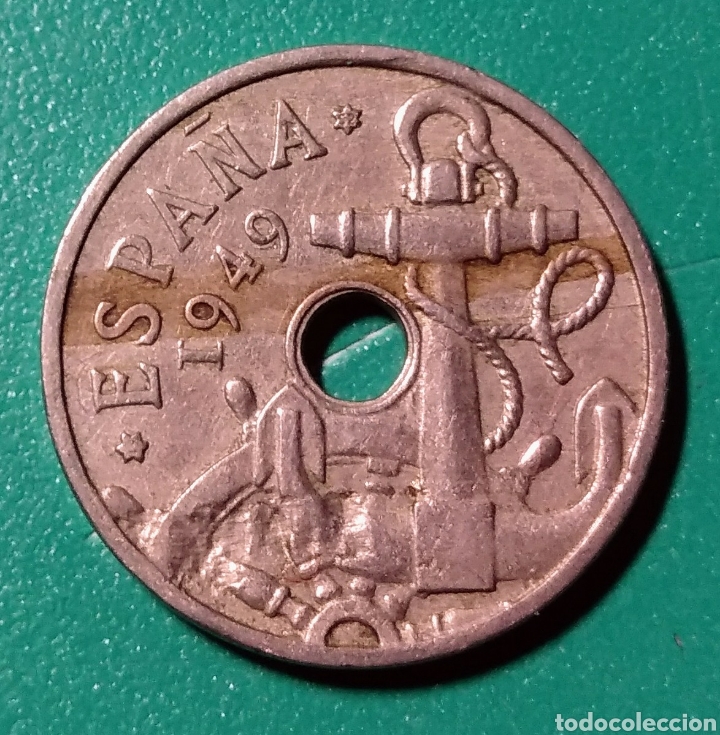 Monedas Franco: Espa&ntilde;a. 50 C&eacute;ntimos 1949 *52. ERROR. - Foto 2